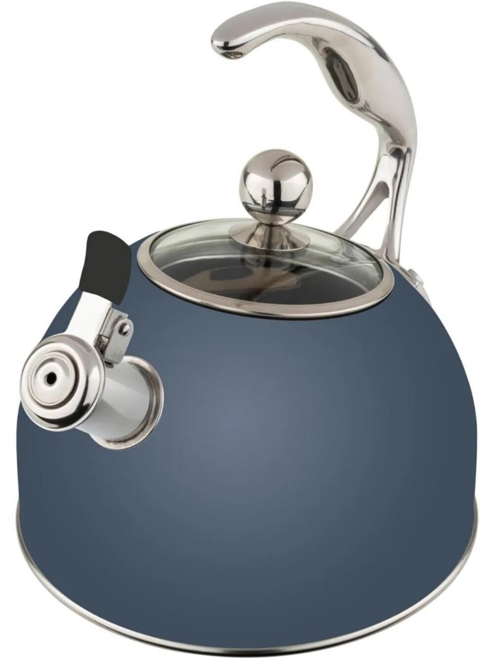 Viking  2.6 Qt 3-Ply Stainless Steel Kitchen Tea Kettles Slate Blue Induction - Picture 4 of 7